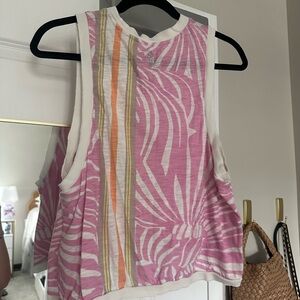FP Movement by Free People Pink and Orange Patterned Tank Top